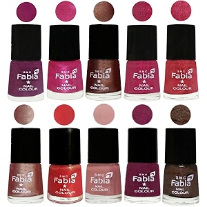 nail paint  glossy amp shine nail polish combo 6 ml each - set of 10 multicolor05045