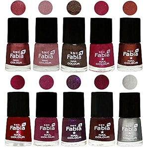 nail paint  glossy amp shine nail polish combo 6 ml each - set of 10 multicolor05853