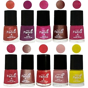 nail paint  glossy amp shine nail polish combo 6 ml each - set of 10 multicolor05010