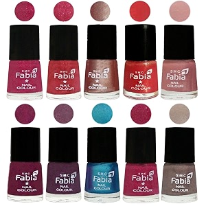 nail paint  glossy amp shine nail polish combo 6 ml each - set of 10 multicolor05151