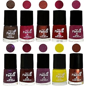 nail paint  glossy amp shine nail polish combo 6 ml each - set of 10 multicolor05885