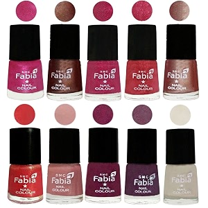 nail paint  glossy amp shine nail polish combo 6 ml each - set of 10 multicolor05079