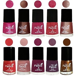 nail paint  glossy amp shine nail polish combo 6 ml each - set of 10 multicolor05103