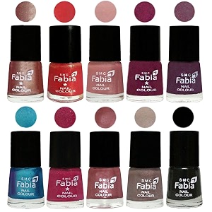 nail paint  glossy amp shine nail polish combo 6 ml each - set of 10 multicolor05264