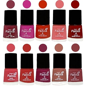 nail paint  glossy amp shine nail polish combo 6 ml each - set of 10 multicolor05389