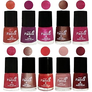 nail paint  glossy amp shine nail polish combo 6 ml each - set of 10 multicolor04995