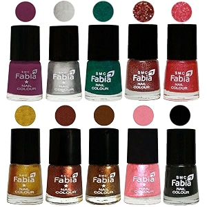 nail paint  glossy amp shine nail polish combo 6 ml each - set of 10 multicolor05961