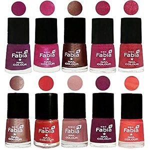 nail paint  glossy amp shine nail polish combo 6 ml each - set of 10 multicolor05031