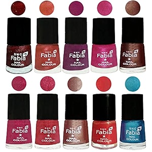 nail paint  glossy amp shine nail polish combo 6 ml each - set of 10 multicolor04938