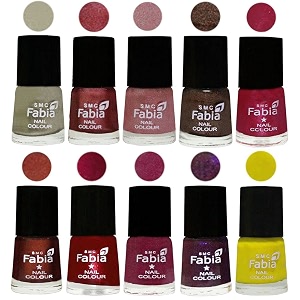 nail paint  glossy amp shine nail polish combo 6 ml each - set of 10 multicolor05836