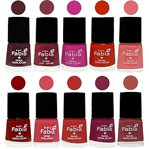 nail paint  glossy amp shine nail polish combo 6 ml each - set of 10 multicolor05374
