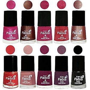 nail paint  glossy amp shine nail polish combo 6 ml each - set of 10 multicolor05106