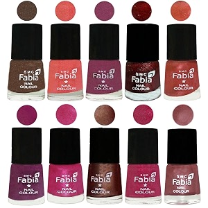 nail paint  glossy amp shine nail polish combo 6 ml each - set of 10 multicolor04802
