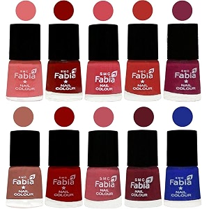 nail paint  glossy amp shine nail polish combo 6 ml each - set of 10 multicolor05450