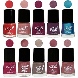 nail paint  glossy amp shine nail polish combo 6 ml each - set of 10 multicolor05281
