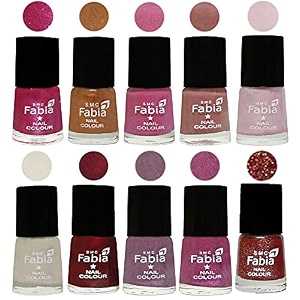 nail paint  glossy amp shine nail polish combo 6 ml each - set of 10 multicolor05635