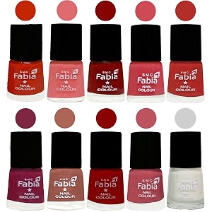 nail paint  glossy amp shine nail polish combo 6 ml each - set of 10 multicolor05436