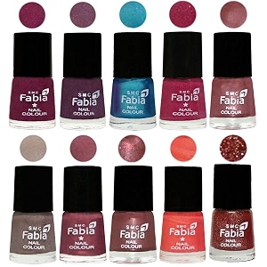 nail paint  glossy amp shine nail polish combo 6 ml each - set of 10 multicolor05365