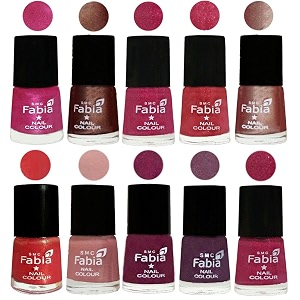 nail paint  glossy amp shine nail polish combo 6 ml each - set of 10 multicolor05068