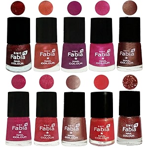 nail paint  glossy amp shine nail polish combo 6 ml each - set of 10 multicolor04970