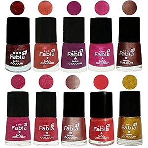 nail paint  glossy amp shine nail polish combo 6 ml each - set of 10 multicolor04972
