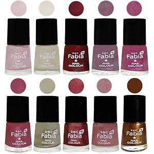 nail paint  glossy amp shine nail polish combo 6 ml each - set of 10 multicolor05733