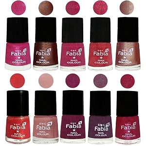 nail paint  glossy amp shine nail polish combo 6 ml each - set of 10 multicolor05088