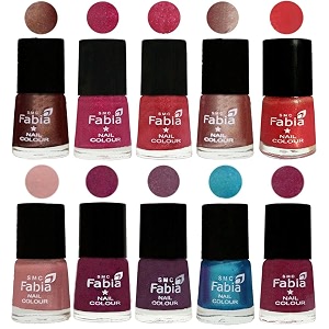nail paint  glossy amp shine nail polish combo 6 ml each - set of 10 multicolor05132