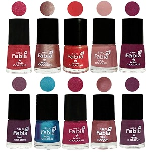 nail paint  glossy amp shine nail polish combo 6 ml each - set of 10 multicolor05214