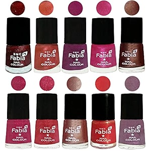 nail paint  glossy amp shine nail polish combo 6 ml each - set of 10 multicolor04952