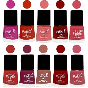 nail paint  glossy amp shine nail polish combo 6 ml each - set of 10 multicolor05405