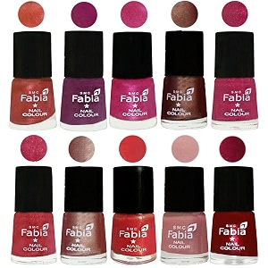 nail paint  glossy amp shine nail polish combo 6 ml each - set of 10 multicolor05005