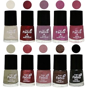 nail paint  glossy amp shine nail polish combo 6 ml each - set of 10 multicolor05757