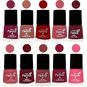 nail paint  glossy amp shine nail polish combo 6 ml each - set of 10 multicolor05501