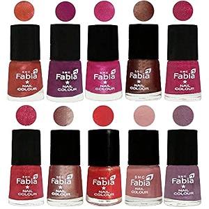 nail paint  glossy amp shine nail polish combo 6 ml each - set of 10 multicolor04996