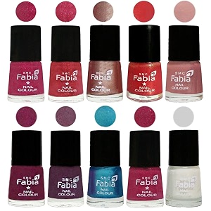 nail paint  glossy amp shine nail polish combo 6 ml each - set of 10 multicolor05188