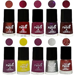 nail paint  glossy amp shine nail polish combo 6 ml each - set of 10 multicolor05905