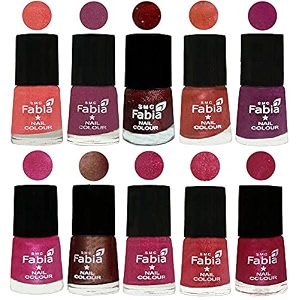 nail paint  glossy amp shine nail polish combo 6 ml each - set of 10 multicolor04868