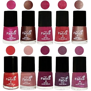 nail paint  glossy amp shine nail polish combo 6 ml each - set of 10 multicolor05082