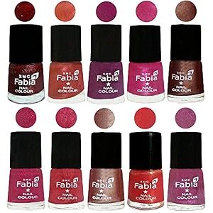 nail paint  glossy amp shine nail polish combo 6 ml each - set of 10 multicolor04953