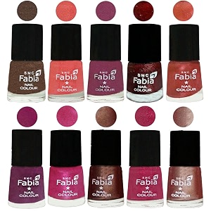 nail paint  glossy amp shine nail polish combo 6 ml each - set of 10 multicolor04795
