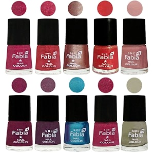 nail paint  glossy amp shine nail polish combo 6 ml each - set of 10 multicolor05165