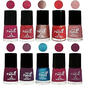 nail paint  glossy amp shine nail polish combo 6 ml each - set of 10 multicolor05177