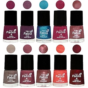 nail paint  glossy amp shine nail polish combo 6 ml each - set of 10 multicolor05346