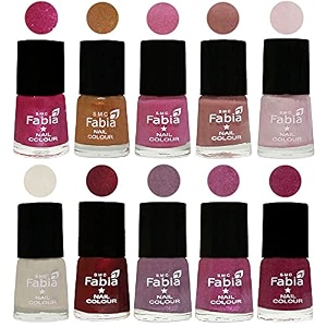 nail paint  glossy amp shine nail polish combo 6 ml each - set of 10 multicolor05627