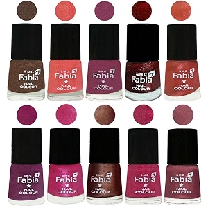 nail paint  glossy amp shine nail polish combo 6 ml each - set of 10 multicolor04804