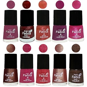 nail paint  glossy amp shine nail polish combo 6 ml each - set of 10 multicolor04913