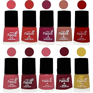 nail paint  glossy amp shine nail polish combo 6 ml each - set of 10 multicolor05477