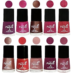 nail paint  glossy amp shine nail polish combo 6 ml each - set of 10 multicolor05041