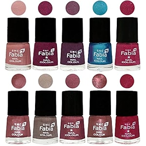 nail paint  glossy amp shine nail polish combo 6 ml each - set of 10 multicolor05319